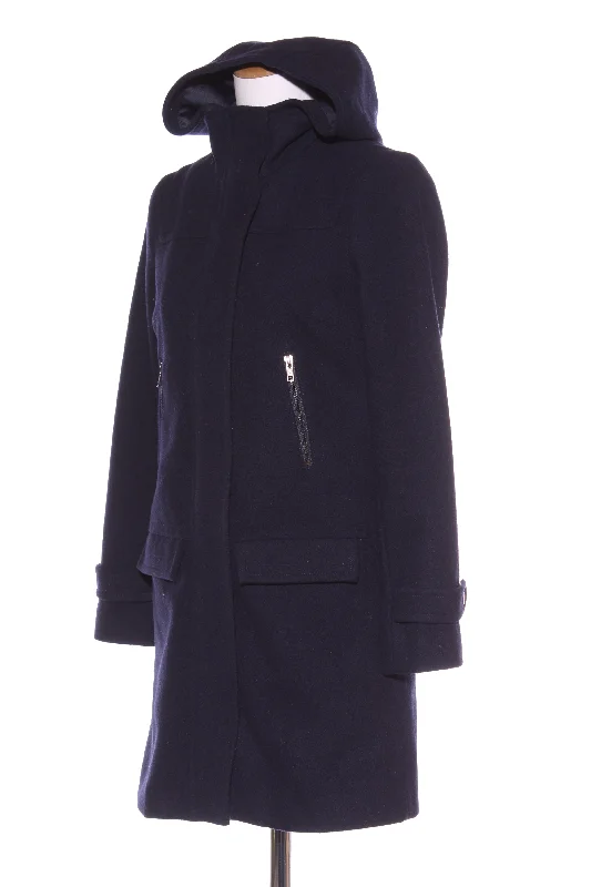 BODEN (UK) Wool blend navy hooded coat! 6-8 Quilted Jacket Anorak Windbreaker