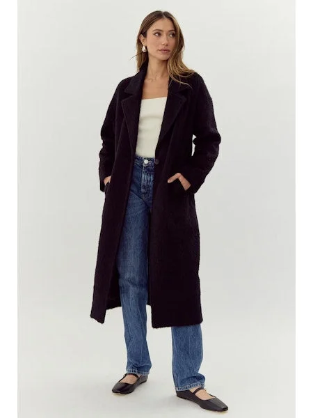 Bryce Brushed Oversized Coat Off-the-Shoulder Jacket Double-Breasted Coat Single-Breasted Coat