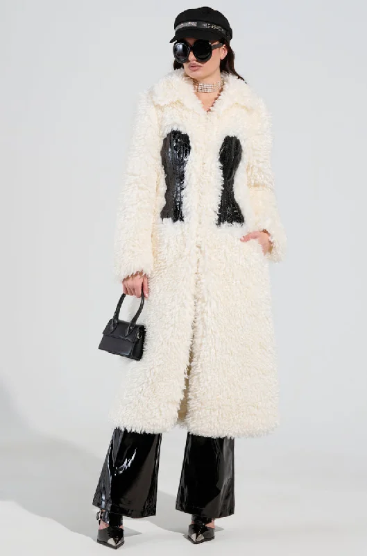 BUY ME ROSES CORSETED FUR COAT Blouse Shirt Tunic