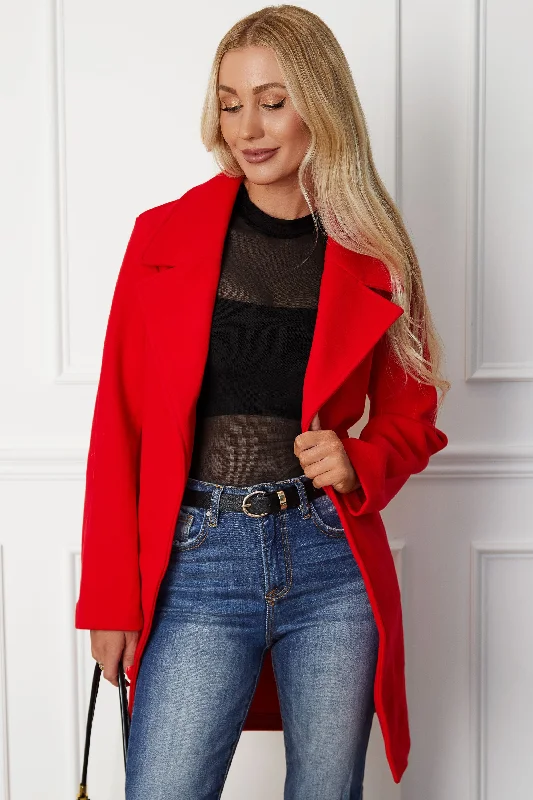 Courtney Red Coat Nylon Polyester Spandex