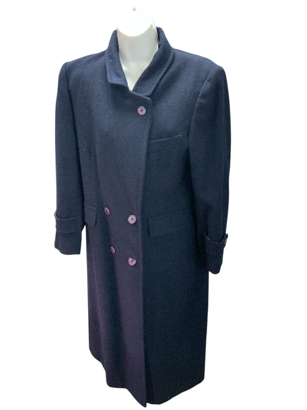 Evan Picone Women's Wool Coat Navy 8 Blazer Duffle Coat Pea Coat