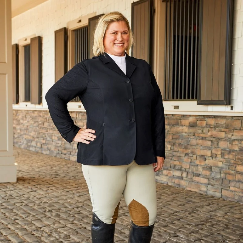 HR2010W RJ Classics Harmony Plus Mesh Show Coat - Black Cuffed Rolled Raglan