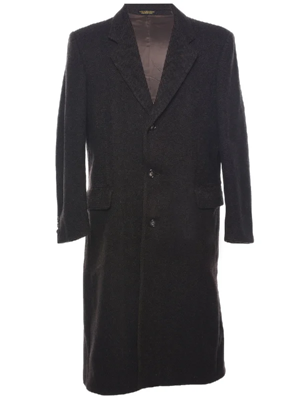 J.G.Hook Wool Coat - L Crew Neck V-Neck Boat Neck
