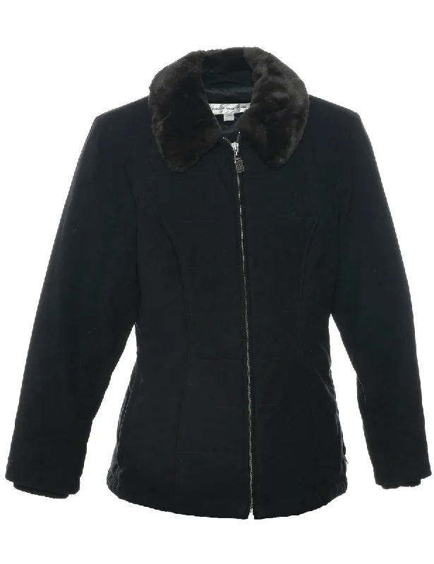Jones New York Coat - M Mesh Canvas Denim