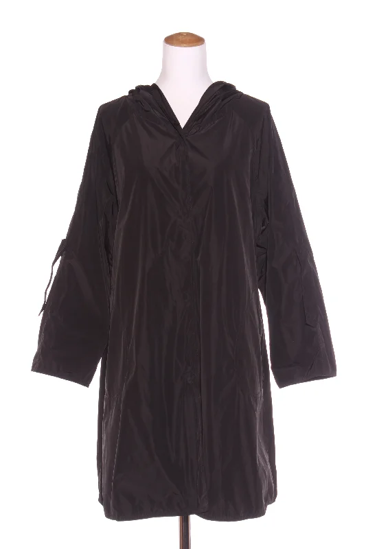MELA PURDIE Select - Hooded rain coat! 12-14 Asymmetrical Collar Hooded Zippered