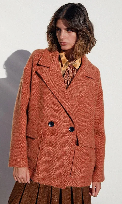 Momoni Tundra Coat Houndstooth Coat Plaid Coat Tartan Coat