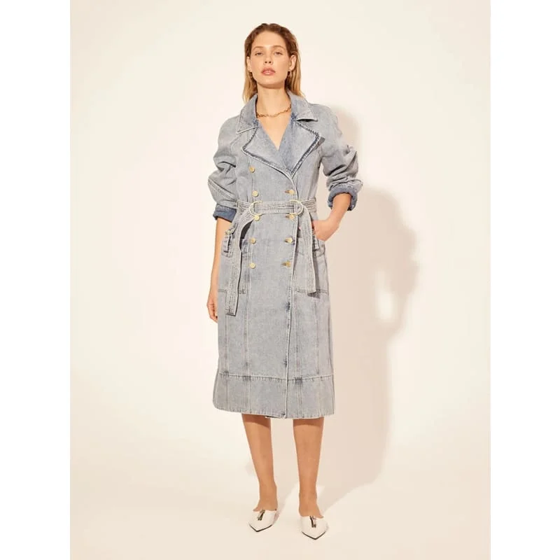 Olivia Denim Trench Coat Bolero Crop Top Camisole