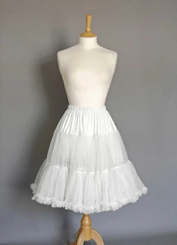 Short Tea Length Petticoat with Ruffle Hem P1007 Print Jacquard Embroidered
