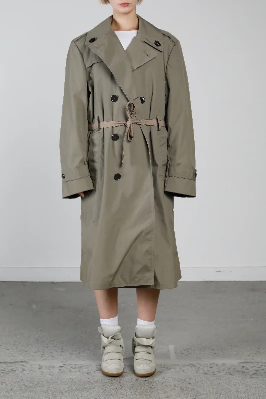 Vintage Military Trench Coat - L Raincoat Turtleneck Coat Wrap Coat