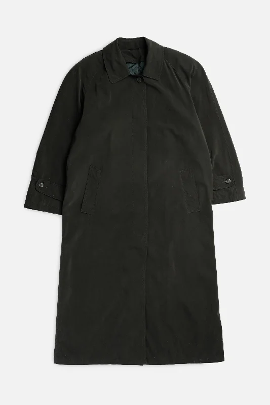 Vintage Trench Coat - M Mesh Canvas Denim