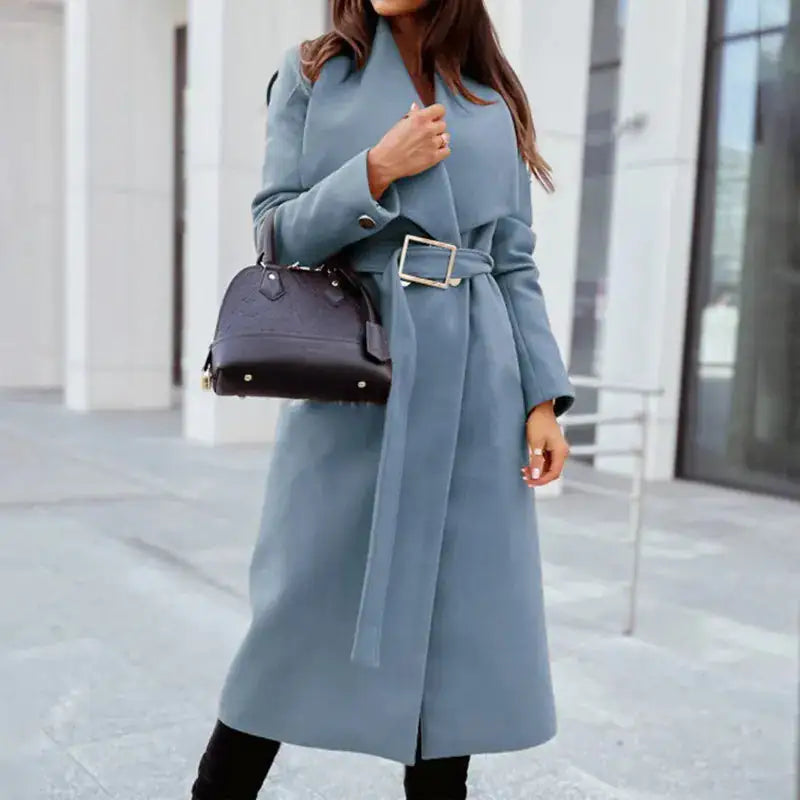 Vireous Wide Lapel Women's Fashion Trench Coat Anorak Windbreaker Fleece