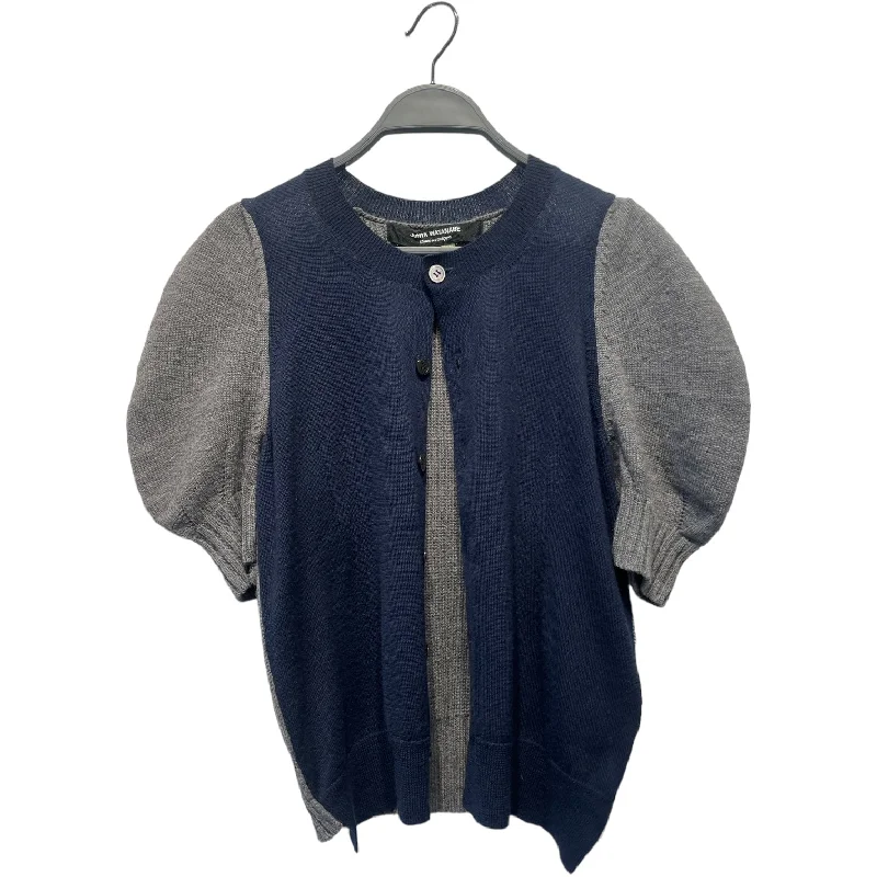 JUNYA WATANABE COMME des GARCONS/Cardigan/S/Wool/NVY/ Real Fur Shearling Chenille