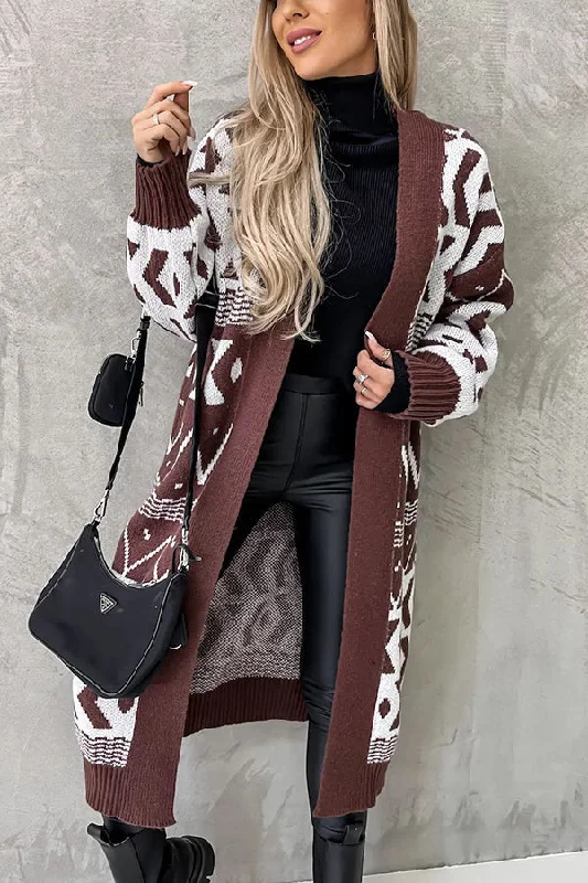 True Warmth Midi Knit Cardigan Fleece Cardigan Nylon Polyester