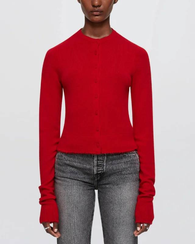 Cashmere Crew Cardigan Bright Pastel Dark