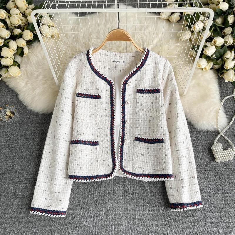 Xiaoxiangfeng cardigan coat female  1514 Plaid Cardigan Polka Dot Checkered